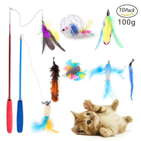 Pet Cat Toy Set 21 Pieces Of Cat Channel Funny Cat Stick - Image 9