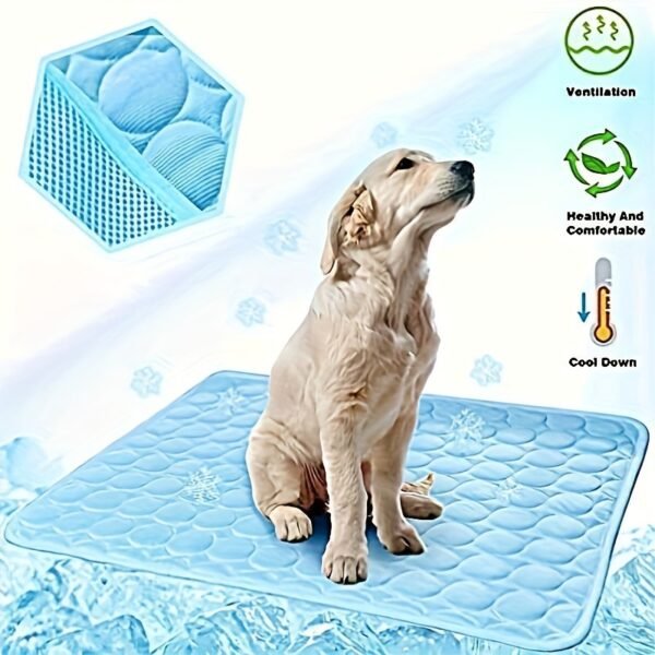 Dog Cooling Mat Cooling Pad For Pets Chilly Pad For Kennels, Crates, Cars, Indoor & Outdoor Ice Silk Mat Cooling Blanket Cushion Non-Toxic Breathable Sleep Bed Beach - Image 2