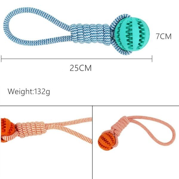 Dog Toys Balls Interactive Treat Rope Rubber Leaking Balls For Small Medium Dogs Chewing Bite Resistant Pet Tooth Cleaning - Image 3