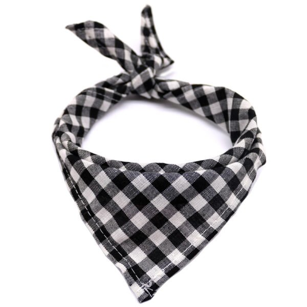 Pet Dog And Cat Plaid Cotton Triangle Scarf - Image 3