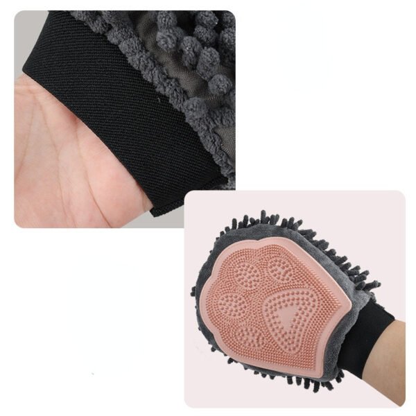 Pet Bathing Brush 2-in-1 Grooming Glove Elegant Dog Grooming Tool For Brushing, Massaging, And Drying Pet Grooming Kit For Dog Cat 2-Sided Bathing Brush Cleaning Massage Glove - Image 7