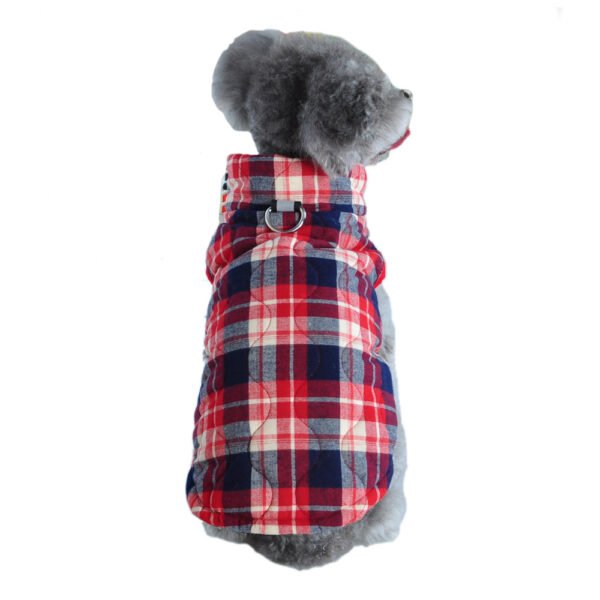 Winter Pet Dog Clothes Heavy Cotton Jacket Plaid Zipper Down Jacket Pets Supplies - Image 7
