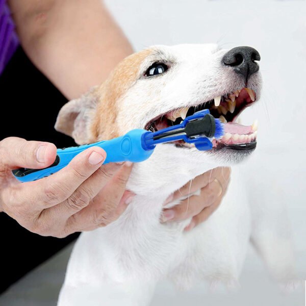 1 random color toothbrush pet plush dog brush in addition to bad breath tartar dental care dog cat cleaning supplies - Image 2