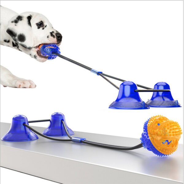 Multifunction Double Tug Rope Balls Sucker Toy Dog Molar Bite Toys - Image 4