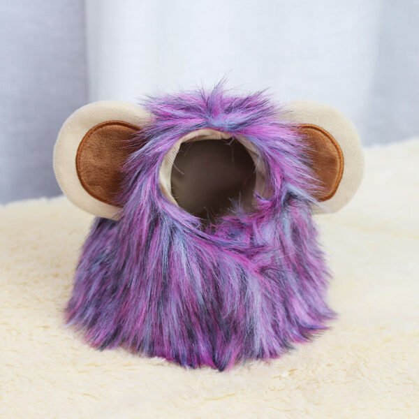 Christmas Funny Hat Cap Pet Dress Simulation Toy Halloween Party Festival Lion Hair Mane Ears Head Cap Scarf Cosplay Costume - Image 4