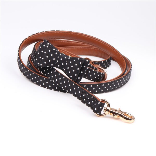 Polka Dot Dog Triangle Scarf Collar Leash Pet Pu Dog Leash - Image 7