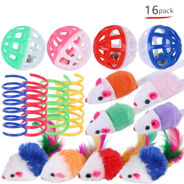 Pet Cat Toy Set 21 Pieces Of Cat Channel Funny Cat Stick - Image 3