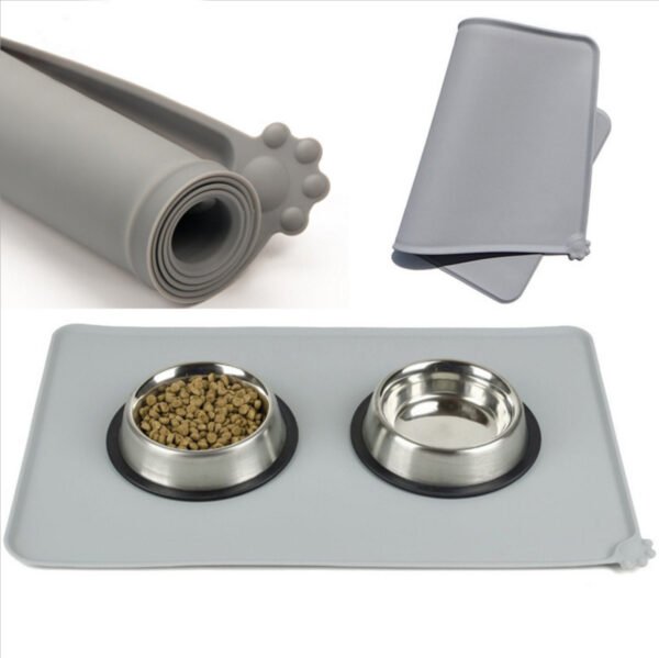 Waterproof Pet Mat For Dogs And Cats Pure Color Silicone Pet Food Mat - Image 4