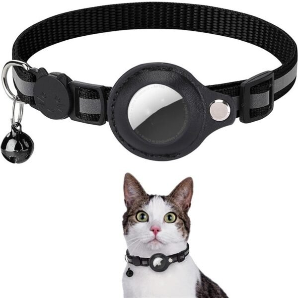 Pet Collar With Bell Airtag Reflective Collar - Image 2