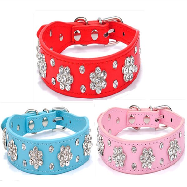 Pet Collar Rhinestone Plum Dog Collar - Image 4