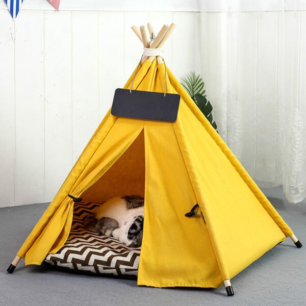 Pet Teepee Tent Dog Cat Bed Portable RWashable Dog Houses Indoor Puppy Beds With Cushion For Small Dogs Cats Rabbits - Image 7
