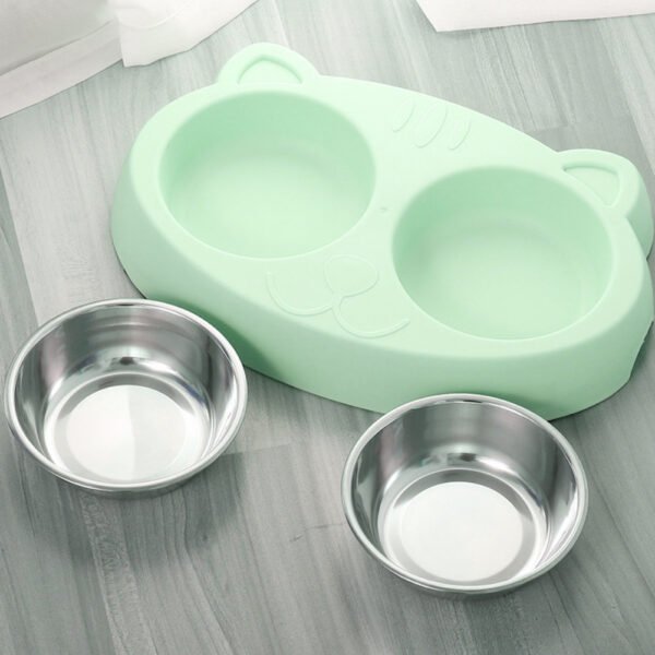 Pet Double Bowls, Stainless Steel Pet Food Water Bowl - Image 5