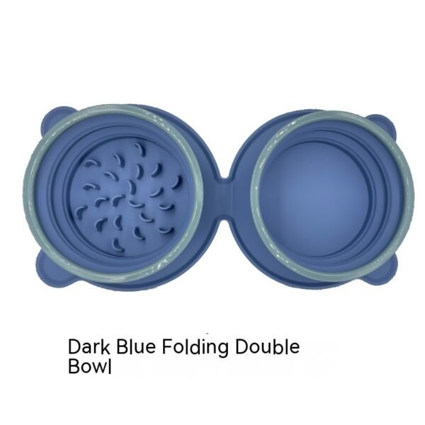 Portable Silicone Double Pet Food Bowls Foldable Non-Slip Travel Anti-Choking Feeding Bowl Outdoor - Image 9