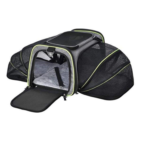 Carrier For Cat Pet Airline Approved Expandable Foldable Soft Dog Carrier Opened Doors Reflective Tapes Cat Travel Bag - Image 6
