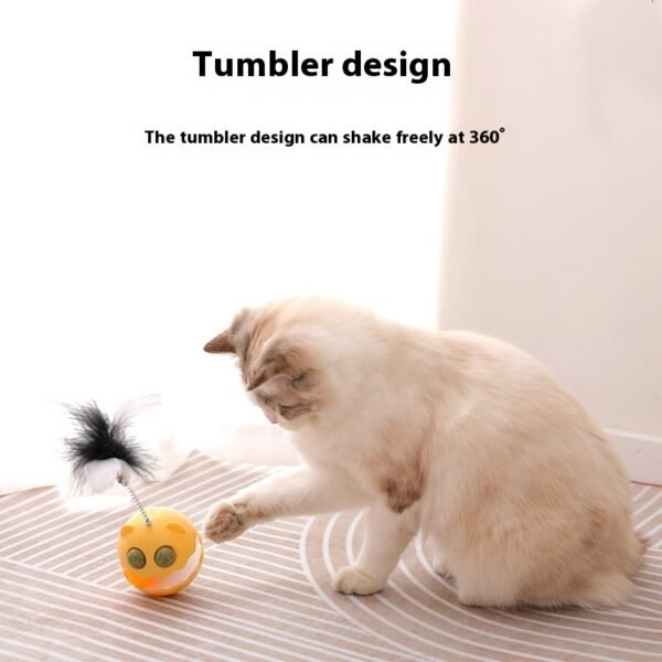Cats Feather Toy Rotate Cat Tumbler Teaser Catmint Roller Track Ball Interaction Kitten Chasing Hunting Pets Toy Cats Treat Pet Products - Image 2