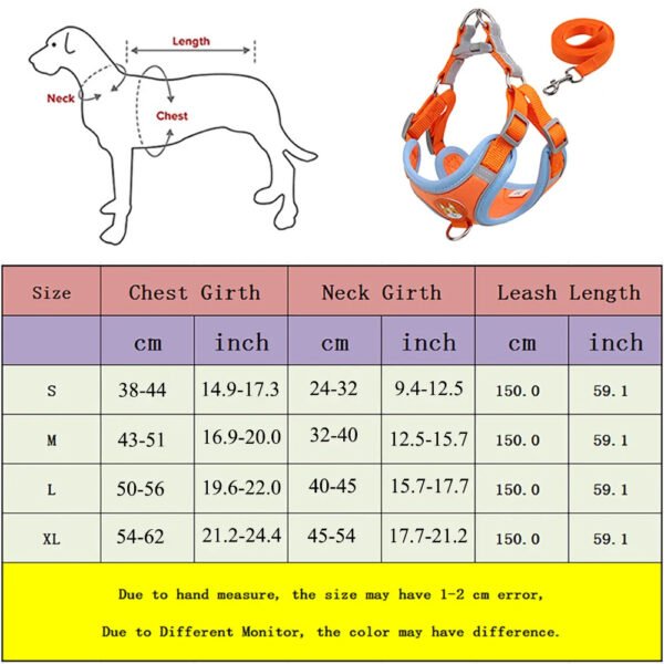 New Dog Leash And Harness Set Pet Dog Harness And Leash Set Adjustable Puppy Cat Harness Vest Reflective Walking No Pull Lead Leash For Small Dogs Chihuahua - Image 9