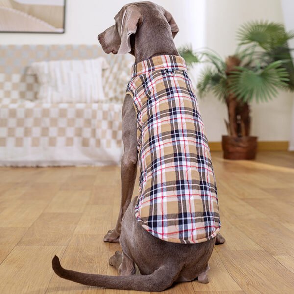 Winter Pet Dog Clothes Heavy Cotton Jacket Plaid Zipper Down Jacket Pets Supplies - Image 2