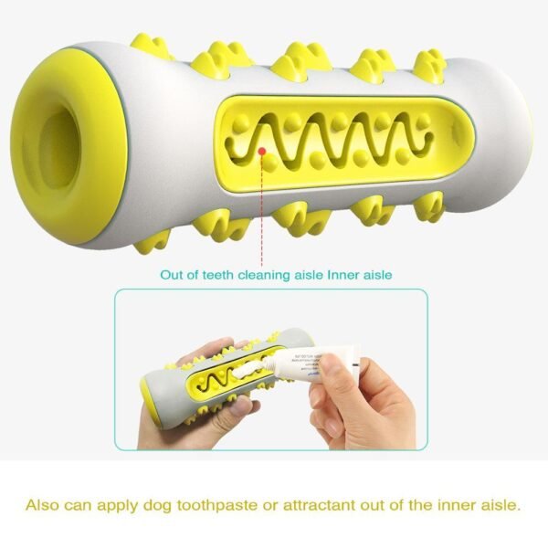 Dog Squeaky Toys For Aggressive Chewers, Tough Toothbrush Dog Chew Toy, Nearly Indestructible Rubber Toys For Pet Training, Teeth Cleaning, Playing And Chewing For Medium & Large Breeds - Image 5