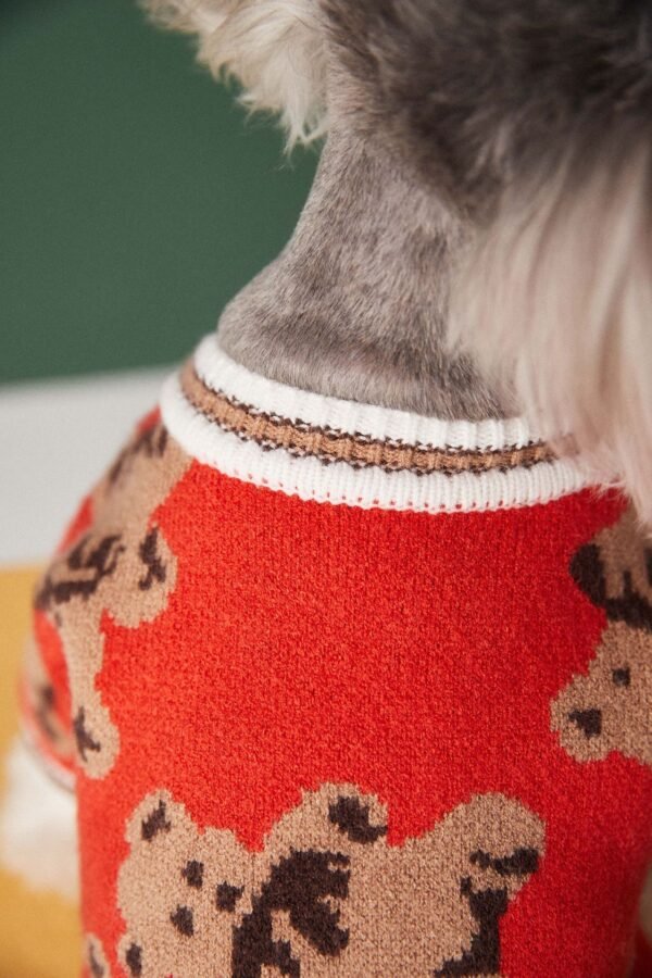 Dog Cat Sweater Preppy Style V-neck Striped Vest Pet Puppy Winter Warm Clothes Apparel For Dogs Cats - Image 3
