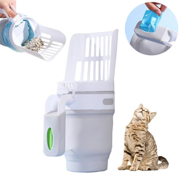 Widen Cat Litter Shovel Scoop With Refill Bags Large Cat Litter Box Self Cleaning Waste Bin System
