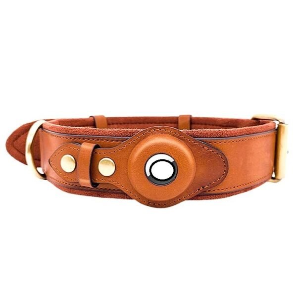 Location Tracker First Layer Leather Dog Pet Collar - Image 4