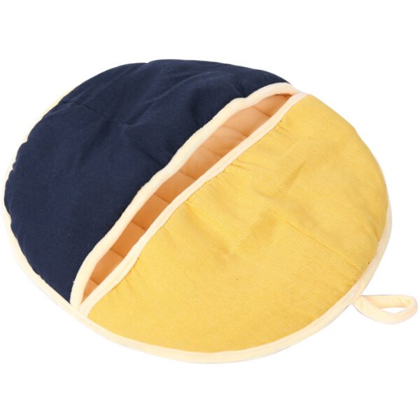 Round Fan Cotton And Linen Wool Warm Semi Enclosed Pet Nest For Cat Small Dog - Image 5