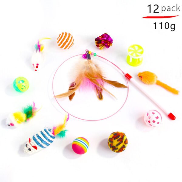 Pet Cat Toy Set 21 Pieces Of Cat Channel Funny Cat Stick - Image 4