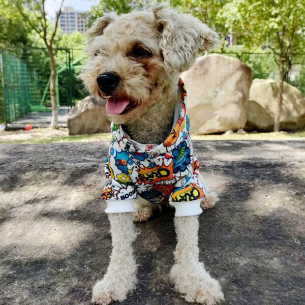 Dog clothes net red same graffiti print pet clothes letter pet Hoodie - Image 5