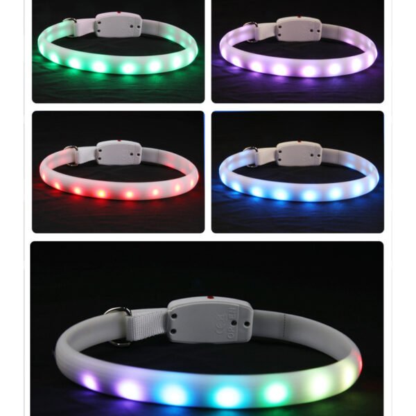 USB Rechargeable Pet Dog LED Glowing Collar Pet Luminous Flashing Necklace Night Safety Collar - Image 3