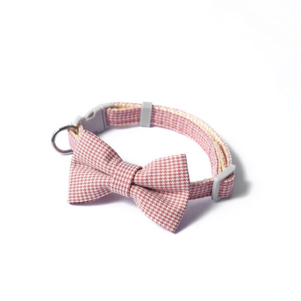 Pet Collar Houndstooth Bow Collar - Image 3