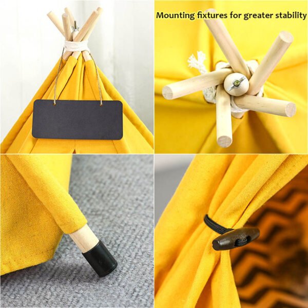 Pet Teepee Tent Dog Cat Bed Portable RWashable Dog Houses Indoor Puppy Beds With Cushion For Small Dogs Cats Rabbits - Image 5
