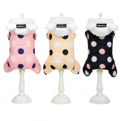 Warm big polka dot four-leg cotton jackets