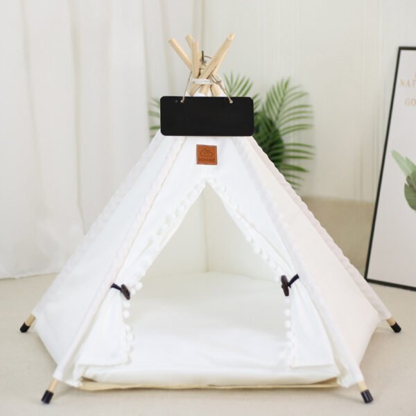 Pet Teepee Tent Dog Cat Bed Portable RWashable Dog Houses Indoor Puppy Beds With Cushion For Small Dogs Cats Rabbits - Image 3