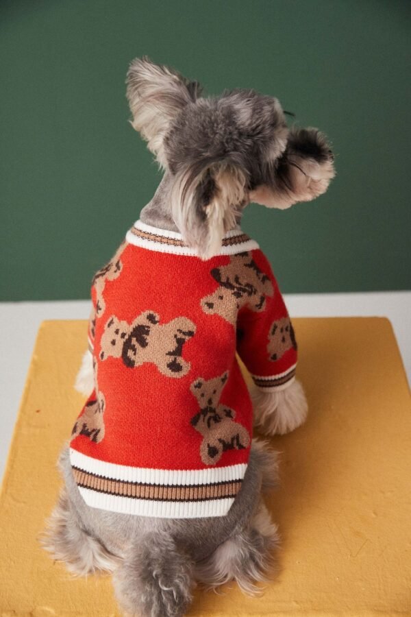Dog Cat Sweater Preppy Style V-neck Striped Vest Pet Puppy Winter Warm Clothes Apparel For Dogs Cats - Image 4