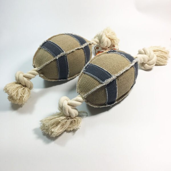 Linen Cotton Rope Dog Toys Bite Resistant Rugby Training - Image 2