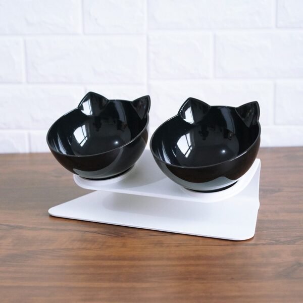 Non Slip Double Cat Bowl With Raised Stand Pet Food Cat Feeder Protect Cervical Vertebra Dog Bowl Transparent Pet Products - Image 9