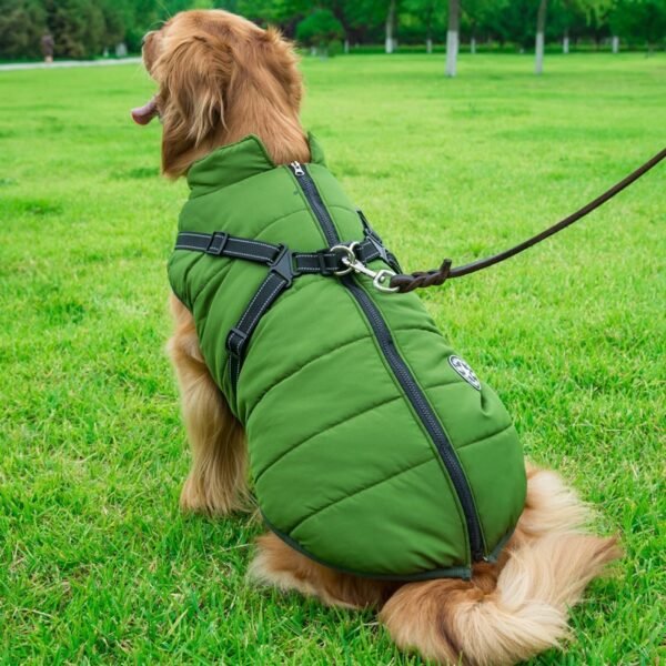 Dog Clothes Chest Back Integrated Cotton Vest Pet Cotton Clothes Winter Clothes - Image 2