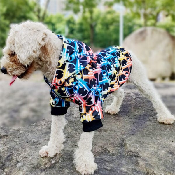 Colorful Letter Print Pet Outfit Letter Pet Hoodie - Image 2