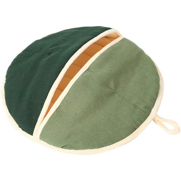Round Fan Cotton And Linen Wool Warm Semi Enclosed Pet Nest For Cat Small Dog - Image 4