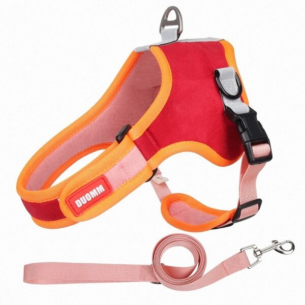 Saddle-type Reflective Suede Leash Pet Harness - Image 6