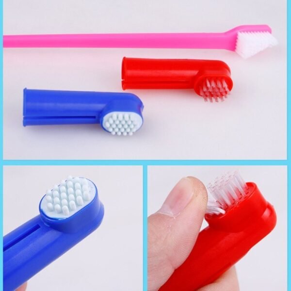 Double Head Toothbrush Soft Pet Finger Set Pets Dogs Cats Teeth Care Cleaning - Image 2