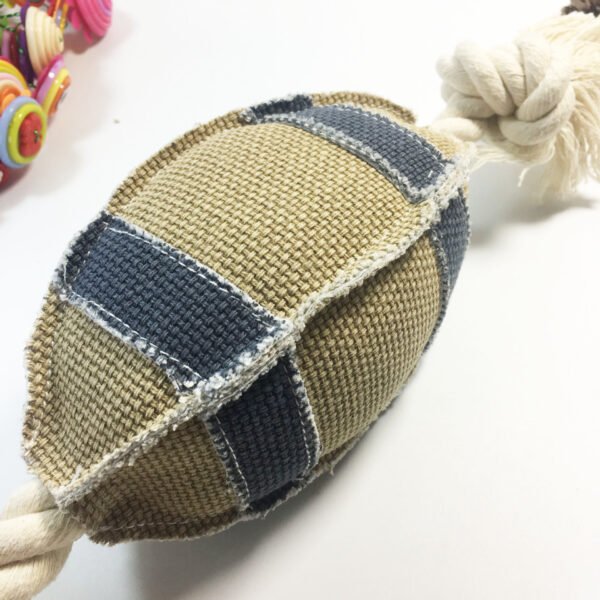 Linen Cotton Rope Dog Toys Bite Resistant Rugby Training - Image 4