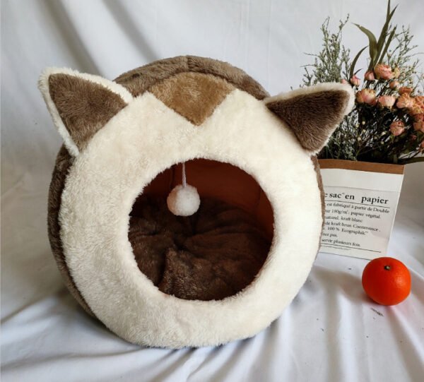 Pet cat litter closed cat litter kennel winter plus velvet - Image 3