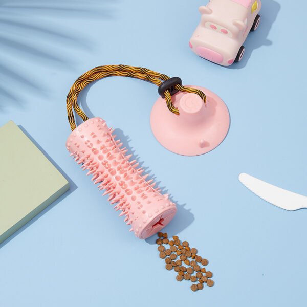 Multifunctional Dog Chew Food Dispenser With Suction Cup Pet Molar For Playing Biting Puppy Pulling Tugging - Image 2