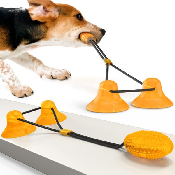 Multifunction Double Tug Rope Balls Sucker Toy Dog Molar Bite Toys - Image 3