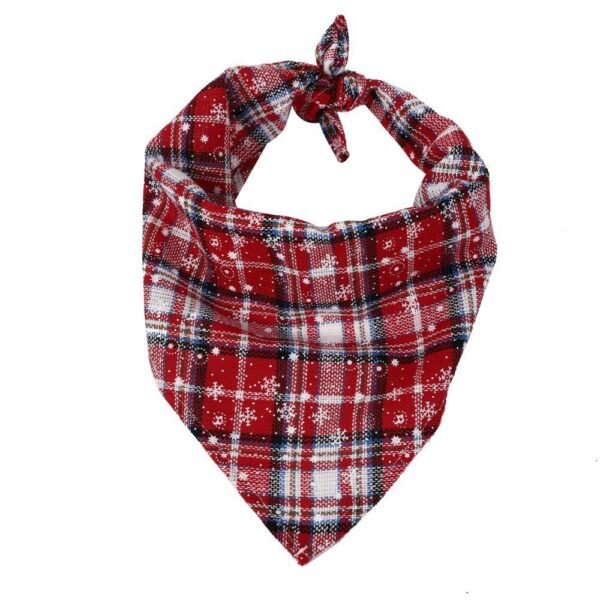Christmas Triangle Pet Towel Santa Deer Print Dog Scarf Collar Holiday Decorative Bib For Pets - Image 5