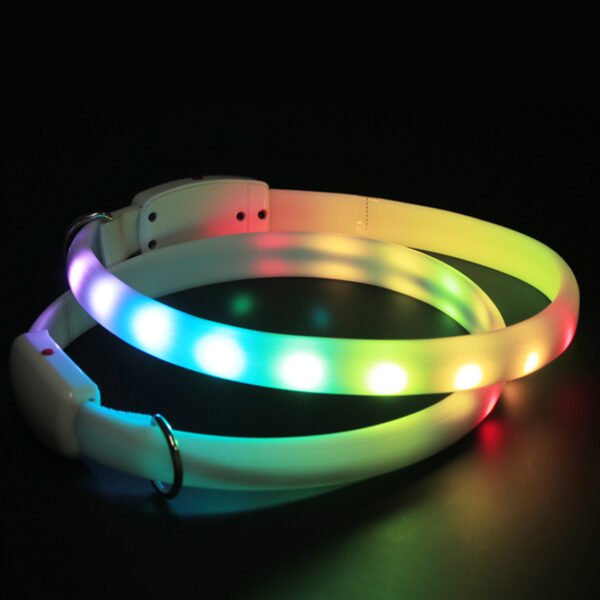 USB Rechargeable Pet Dog LED Glowing Collar Pet Luminous Flashing Necklace Night Safety Collar - Image 2