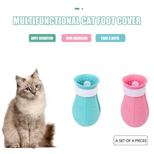 Adjustable Cat Foot Claw Cover Anti-Scratch Prickly Nail Glove Cat Boots For Cats Only, Anti-Scratch Cat Feet Claw Covers Adjustable Prickly Anti-Off Shoes Nail Glove - Image 2
