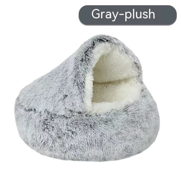 Semi-closed Cat Bed Four Seasons Universal Cover Shell Nest Small Dog Winter Pet Supplies - Image 3