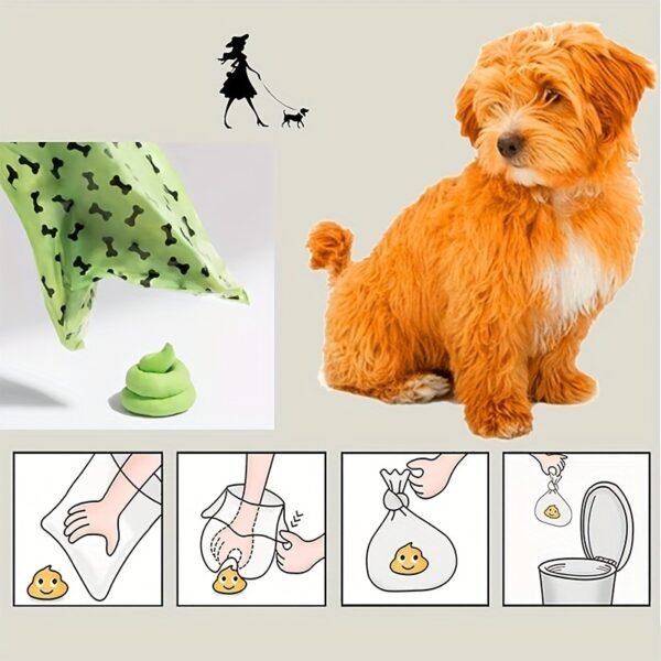 Environmentally Friendly Biodegradable Pet Litter Bags Dog Waste Bags With Dog Poop Bag Dispenser - Image 3
